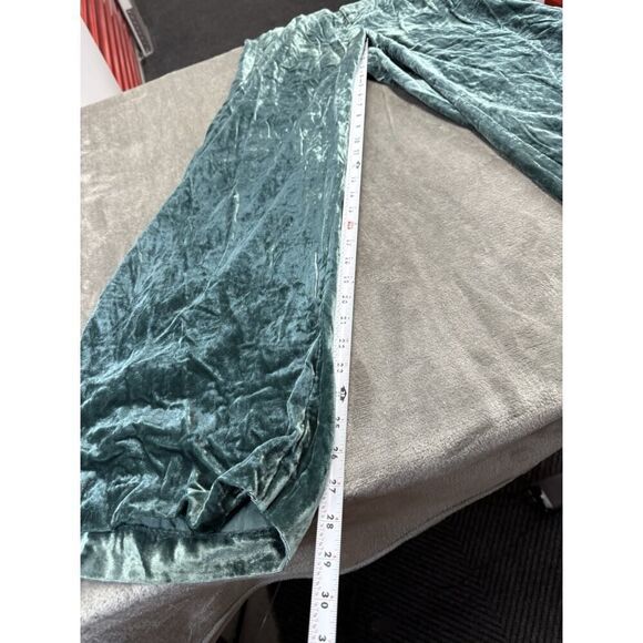 Madewell Velvet Pleated Wide-Leg Pants Smoky Spruce Green | Size 10 - Picture 13 of 16